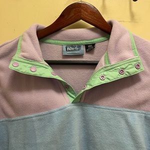 NWT Pulse Premium Outerwear pullover purple snap buttons up top. Fleece